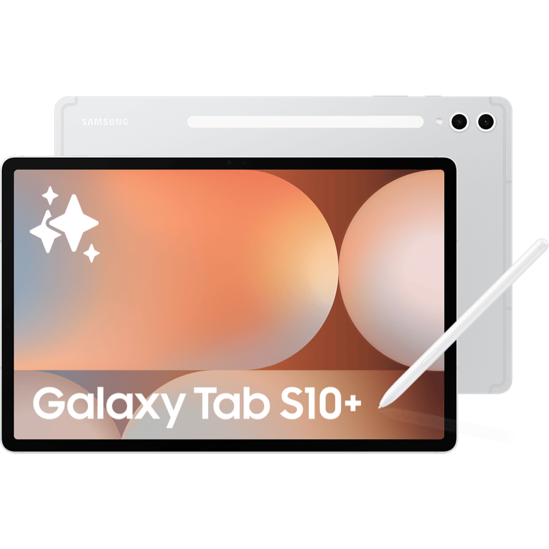 Tablet Samsung Galaxy S10+ 5G 12/256 GB srebrny front i tył